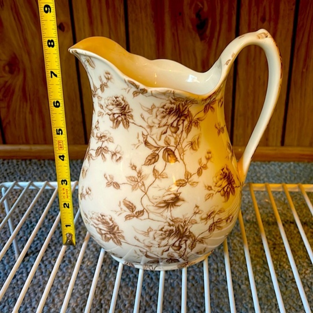 Vintage Pitcher by I. Godinger in Antique Reflections Brown Leaf Pattern
